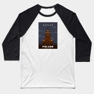 Warsaw, Poland. Retro travel poster Baseball T-Shirt